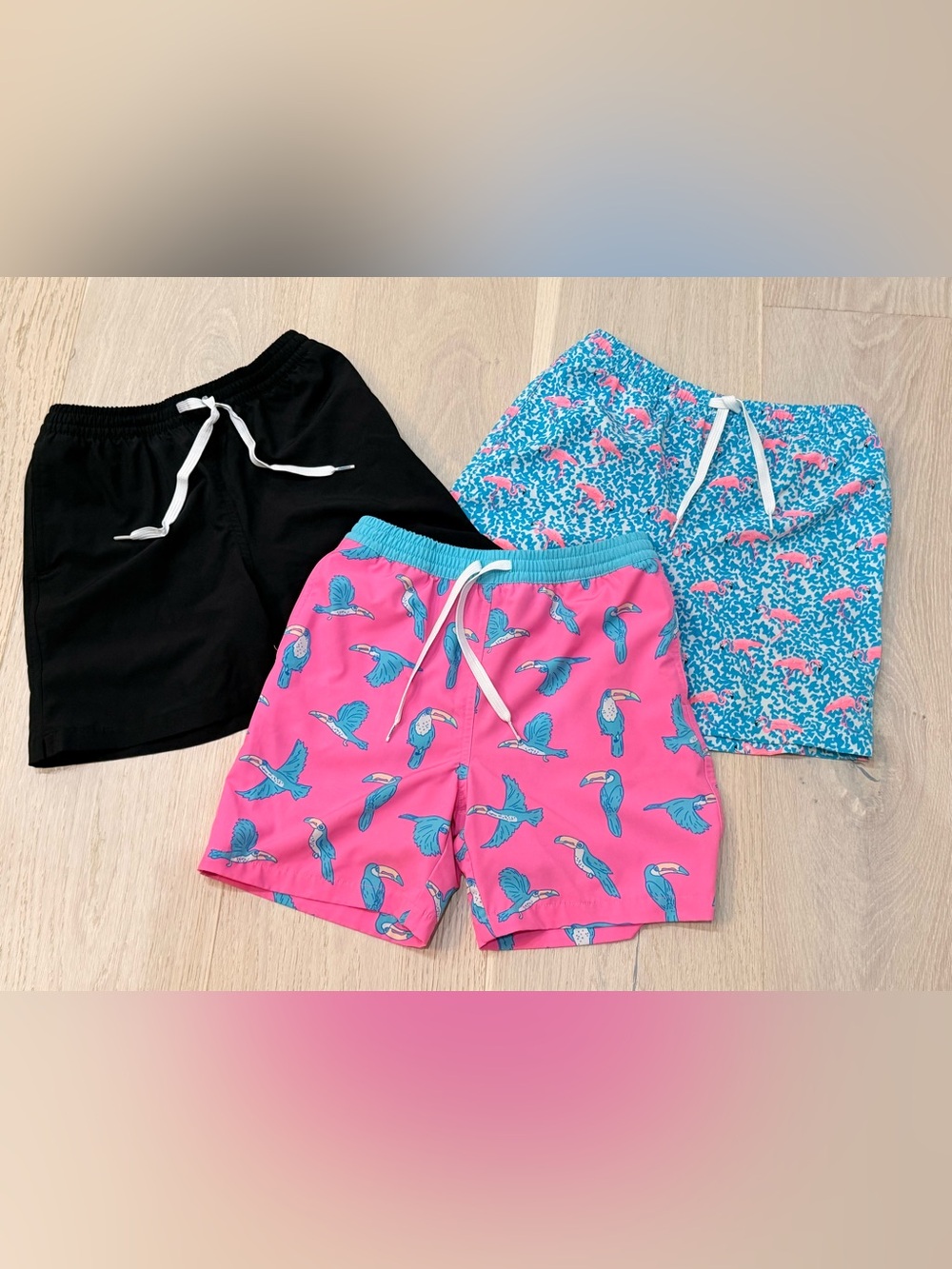 Lot Boys Medium 10/12 Chubbies Swim Trunks 3 pair Shorts Lined